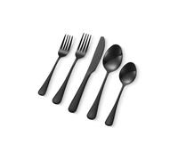 Ménagère Lot de 30 pour 6 Personnes Finition Miroir Utilisation Polyvalente Noir