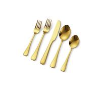 VEVOR Ménagère 60 pièces, couverts en acier inoxydable de qualité alimentaire, finition miroir, lavables au lave-vaisselle, avec couteau, fourchette, cuillère, pour cuisine, maison, 12 personnes, or