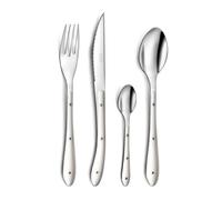 Ménagère - PRADEL ESSENTIEL - Bistro 1-2-3 Crème - 24 pièces - Manches colorés 3 rivets inox - Inox