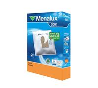 Menalux 2001 Sac pour Aspirateur, Boite de 5 Sacs, 3 Litres, Technologie Duraflow Fresh, Neutralisant D'odeurs, Adapté à de Nombreux Types d'aspirateurs