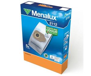 Menalux 2112 - Lot de 5 Sacs Aspirateur Duraflow Synthetiques, Aspiration Longue Duree 50 pourcent, Haute Filtration, Resistants a la Dechirure, 3 L, Testes TUV, Compatibles Rowenta RO63 RO64 RO68