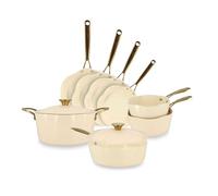 MENASTYL - Batterie de cuisine 8 pièces Dahlia sans PFAS - Revêtement céramique antiadhésif - 98% d'aluminium recyclé - Tous feux dont induction et lave-vaisselle - 6014235