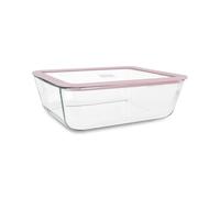 MENASTYL - Boîte hermétique alimentaire étanche PressBox en verre rectangle - 2650 mL - Couvercle en verre trempé et joint en silicone - Coloris Lavande - micro-ondes, four et lave-vaisselle
