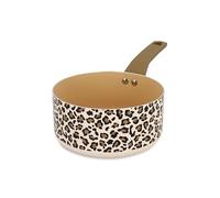 MENASTYL - Casserole Léopard 18cm tous feux dont induction - Revêtement antiadhésif - Aluminium recyclé - Poignée effet bois ergonomique - Motif Léopard - 6020954