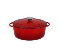 MENASTYL - COCOTTE COLETTE OVALE 4L 27X21CM EN FONTE ÉMAILLÉ ROUGE - 6020101