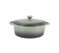 MENASTYL - Cocotte en fonte émaillée Volcano 28 cm ovale 4 L - Couvercle à picots pour cuisson mijotée - Bouton inox résistant - Tous feux dont induction - Fonte robuste et durable - 6020080