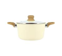 MENASTYL - Faitout 20cm Colorama crème - En Aluminium - Revêtement antiadhésif en céramique - Tous feux dont induction