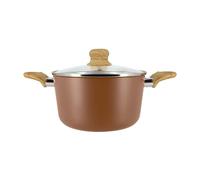 MENASTYL - Faitout 20cm Colorama noisette - En Aluminium - Revêtement antiadhésif en céramique - Tous feux dont induction