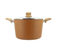 MENASTYL - Faitout 24cm Colorama noisette - En Aluminium - Revêtement antiadhésif en céramique - Tous feux dont induction