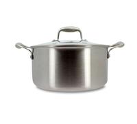 MENASTYL - Faitout inox 24 cm Trinox tous feux dont Induction avec couvercle - Structure 3 couches inox/aluminium - Qualité Professionnelle - Sans substances nocives - Lave-vaisselle - 6020152