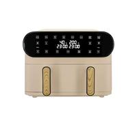 MENASTYL - Friteuse Sans Huile Deux Cuves - Capacité 11L XXL - Air Fryer Double Compartiments - Écran Tactile LED 6 Programmes - Cuisson Saine et Rapide 40-200°C - Grille Antiadhésive - Couleur Crème