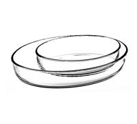 MENASTYL - LOT DE 2 PLATS À FOUR OVALE MIRABELLE 26 ET 35 CM EN VERRE À FEU - 1692036