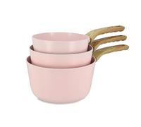 MENASTYL - Lot de 3 casseroles colorama en aluminium recyclé rose induction - 6014241