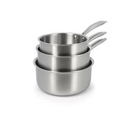 MENASTYL - Lot de 3 casseroles inox Triply 16/18/20cm sans PFAS tous feux dont induction - Fabriqué en France - Poignée rivetée froide - 6014202