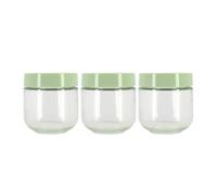 MENASTYL - Lot de 3 pots 30cl en verre et plastique vert - 5039075