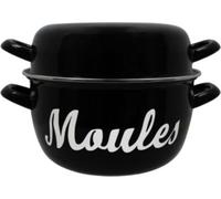 Menastyl Marmite à moules 3645563 – 18 cm – acier émaillé noir – tous feux dont induction