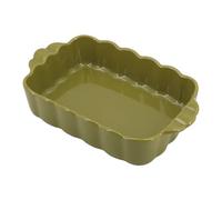 MENASTYL - Plat à four rectangulaire Fiorella en grès vert 39,5 x 24 cm compatible four, micro-ondes, lave-vaisselle, réfrigérateur, plat à gratin élégant et résistant pour cuisson lente - 3356193