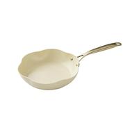 MENASTYL - Poêle 26cm Dahlia sans PFAS - Revêtement céramique antiadhésif crème - 98% d'aluminium recyclé - Tous feux dont induction et lave-vaisselle - Poignée rivetée en inox - 6020939