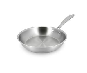 MENASTYL - Poêle inox 18/10 Triply 20cm tous feux dont induction fabriquée en France - sans PFAS ni substances nocives - Compatible lave-vaisselle - Poignée rivetée - 6020485