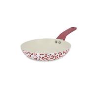MENASTYL - Poêle Léopard Rose 20cm tous feux dont induction - Revêtement antiadhésif - Aluminium recyclé - Poignée effet bois ergonomique - Motif Léopard - 6020960