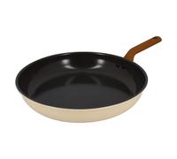 MENASTYL - Poêle Praticook 30 cm en acier carbone - Revêtement céramique 2 couches sans PFAS - Tous feux dont induction - Poignée bakélite rivetée soft touch - Épaisseur 1 mm - Crème