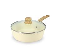 MENASTYL - Sauteuse 24cm avec revêtement antiadhésif céramique (Sans PFAS/Sans PTFE) tous feux dont induction - En Aluminium - Gamme Colorama - Crème - 6020853