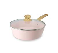 MENASTYL - Sauteuse 24cm avec revêtement antiadhésif céramique (Sans PFAS/Sans PTFE) tous feux dont induction - En Aluminium - Gamme Colorama - Rose - 6020928