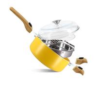 MENASTYL - Set culinaire multi-usages amovible Safran 28cm en aluminium - Ustensile tout-en-un compatible tous feux et lave-vaisselle - Revêtement en céramique - 6020896