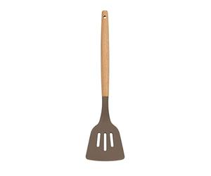 MENASTYL - Spatule ajourée en silicone avec manche en bois ELIOTT - 5040182 - Idéale pour retourner viande, poisson, servir plats au four