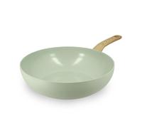 MENASTYL - Wok 28cm Colorama Céladon - En Aluminium - Revêtement antiadhésif en céramique - Tous feux dont induction
