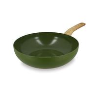 MENASTYL - Wok 28cm Colorama olive - En Aluminium - Revêtement antiadhésif en céramique - Tous feux dont induction