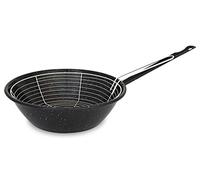 Menax - Friteuse avec Panier - Poêle à Frire - Acier Emaillé Antiadhésive - 28 cm