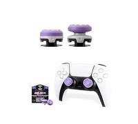 Menbis FPS Assist Paire de capuchons de pouce pour manette PS5/PS4 - Précision de visée améliorée avec coque en silicone antidérapante (violet bataille royale) (Vortex orange)