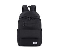Mendan Sac à Dos Unisexe en Nylon pour Ordinateur Portable ou extérieur Idéal pour l'école Voyage Campus Junior Noir Noir Taille Unique