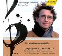 Mendelssohn : Symphonie N° 1 - Symphonies pour Cordes N° 8, 13. Fey.