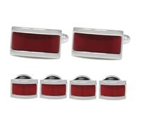 MENDEPOT Ensemble de boutons de manchette et clous pour homme avec boîte cadeau pour mariage, marié, garçon d'honneur, Medium, Nacre, Pas de pierre précieuse