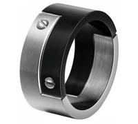 Mendes bague homme Acier inoxydable Vis Noir Argent-19mm