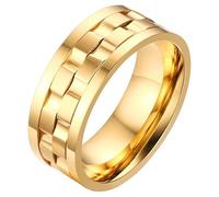 Mendes Jewelry Bague Homme Plaqué Or Acier Inoxydable Engrenage - 21mm