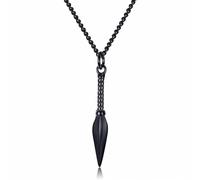 Mendes Pendentif en acier inoxydable Viking Pointe de lance Noir