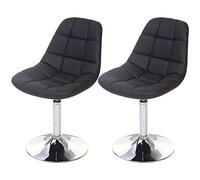 Mendler Chaises de salle à manger Cascina – Fauteuil pivotant chrome, similicuir marron, lot de 2