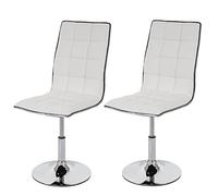 Mendler 2X Chaise de Salle à Manger HWC-C41, Fauteuil, Similicuir - Blanc