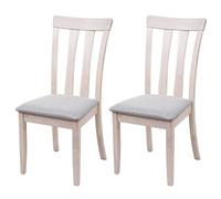 Mendler 2X Chaise de Salle à Manger HWC-G46, Tissu, en Bois Massif - châssis Clair, Gris
