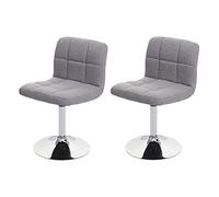 Mendler 2X Chaise de Salle à Manger Kavala, Tissu/Textile Chrome Pivotant - Gris Clair