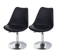 2x Chaise Pivotante Malmö T501, Hauteur Réglable, Similicuir Noir Multicolore