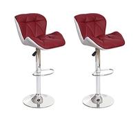Mendler 2X Tabouret de Bar HWC-A92, Tabouret pour comptoir, réglable en Hauteur, Similicuir - Bordeaux