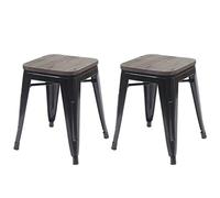 Mendler 2X Tabouret HWC-A73 métal Design Industriel Noir