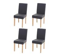 4X Chaise de Salle à Manger Chaise de Cuisine Littau - Simili Cuir, Gris Mat, Pieds clairs