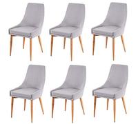 6x Chaise De Salle À Manger Hwc-B44 Ii, Fauteuil, Style Rétro Tissu Gris Gris