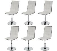 Mendler 6X Chaise de Salle à Manger HWC-C41, Fauteuil, Similicuir - Blanc