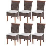 Mendler 6X Chaise de Salle à Manger Savona, Fauteuil, rotin - avec Coussin